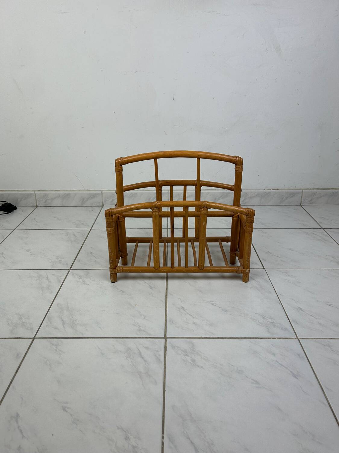 Vintage bamboo magazine rack
