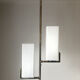 Suspension Arlus en laiton brut et opaline satin.