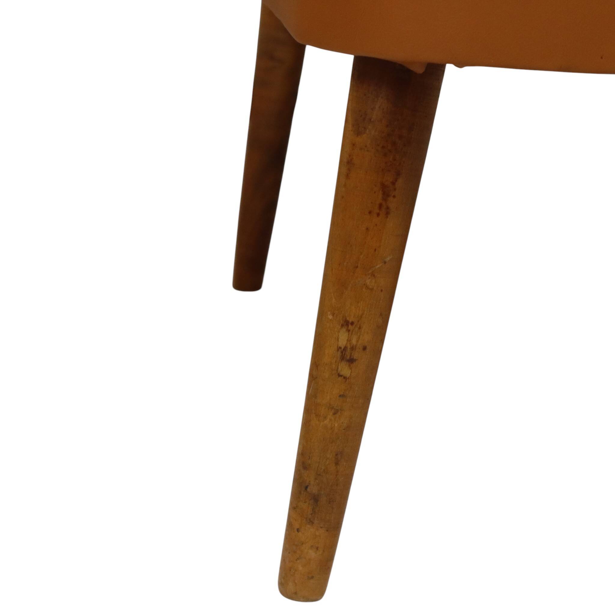 Pair of Vintage Expo 58 Cocktail Chairs, Cognac Faux Leather, Sixties