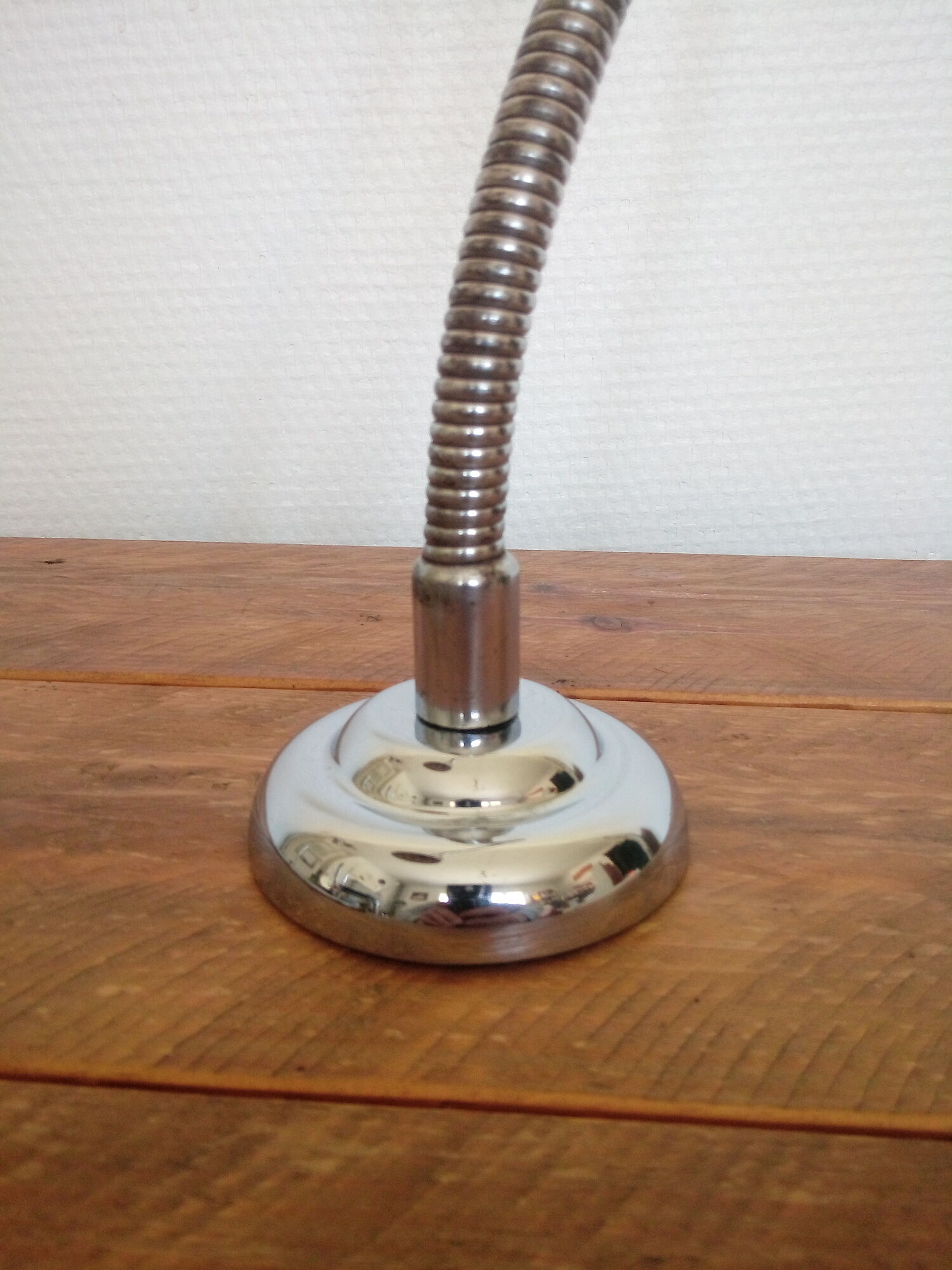 Old Elau workshop lamp / wall lamp (Joseph Laurent) in chromed metal, 1950s