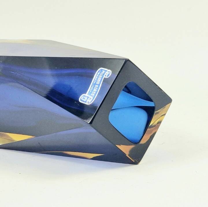 Mid-Century Sommerso Murano Glass Vase - F.Poli for Mandruzzato, Italy, 70s