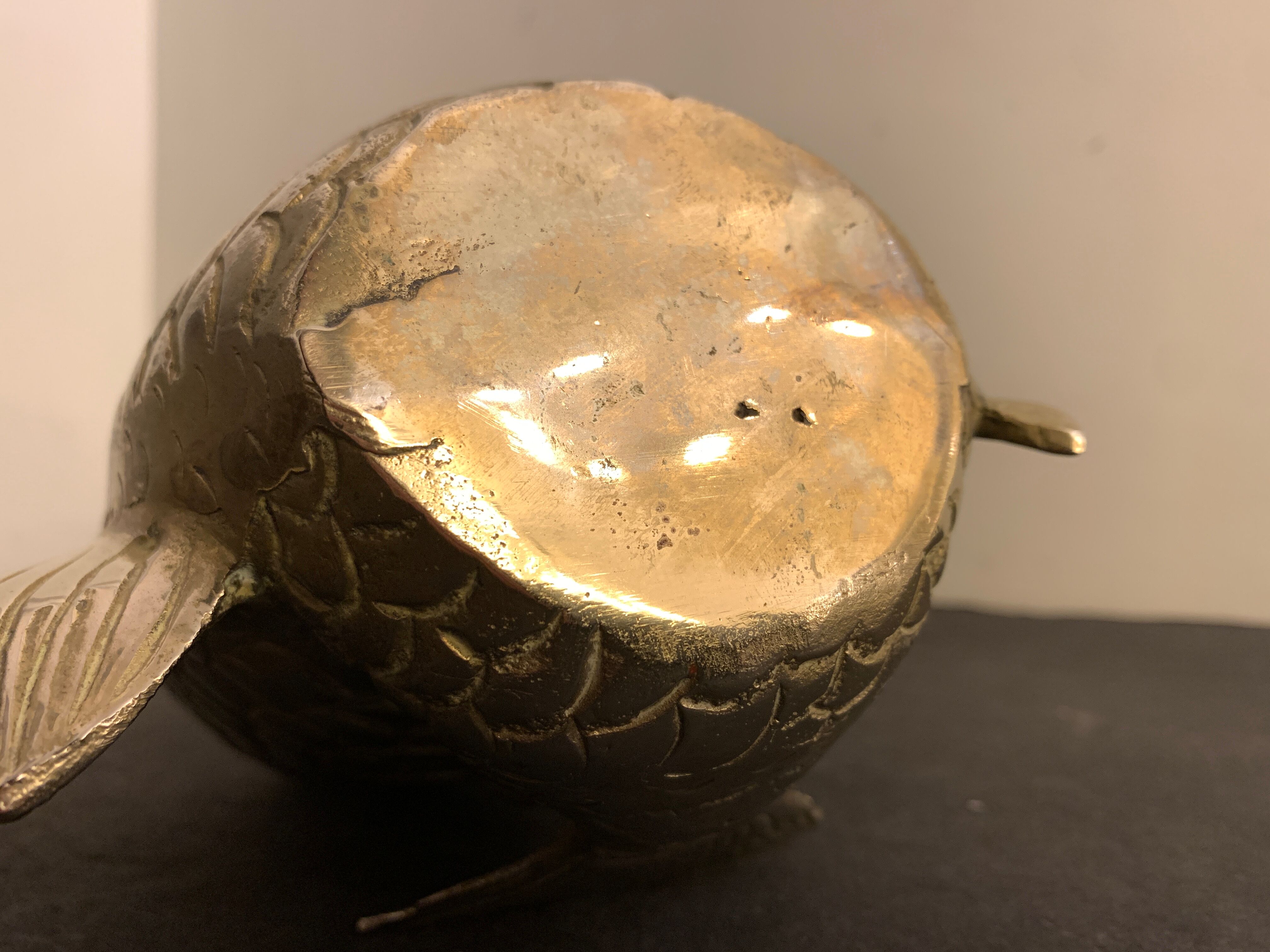 Koi fish vase, solid brass carp, Japan, late nineteenth century
