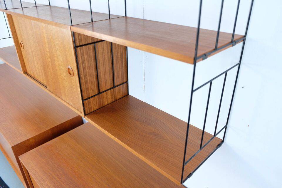 WHB shelf in teak, retro vintage style from the 60s-70s.