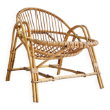 Rattan basket chair, 1960s