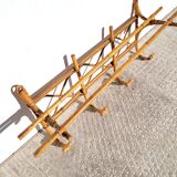 Rattan wall coat rack 1960