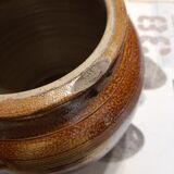 Enamelled terracotta jar