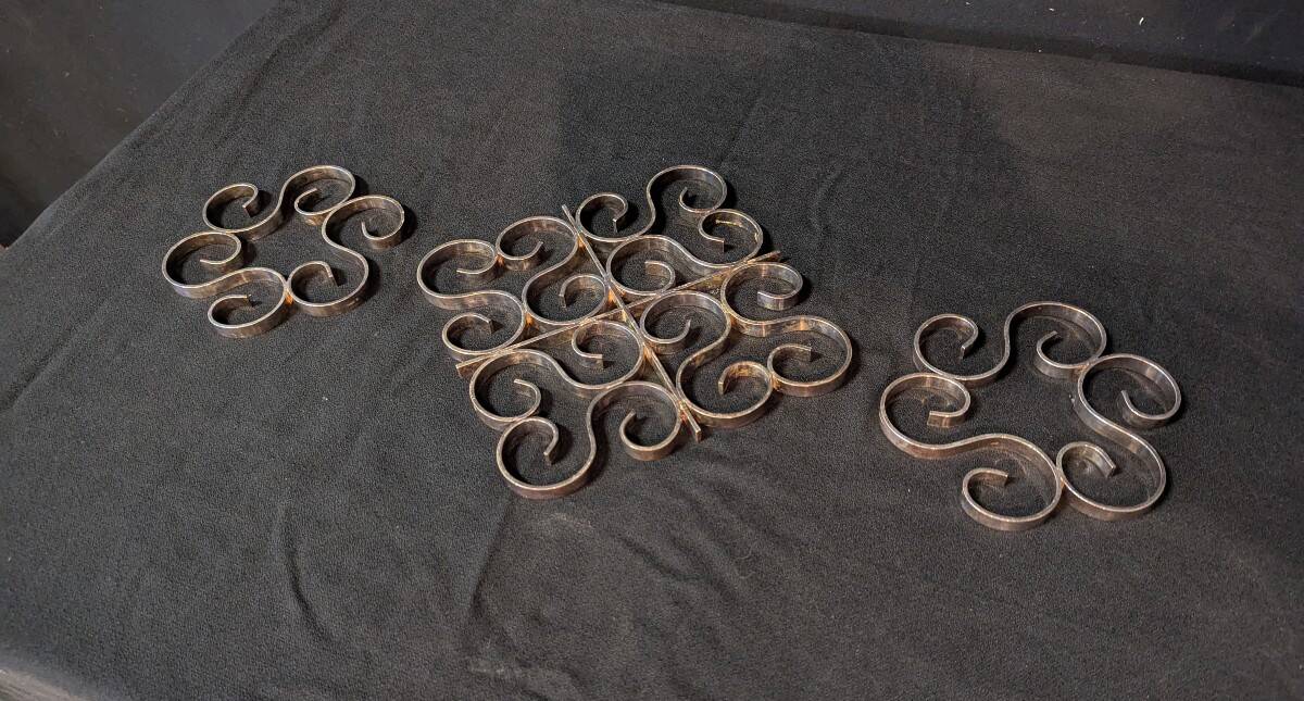 Trivet with Two Gallia Bottle Coasters for Christofle