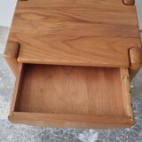 Vintage solid elm bedside table