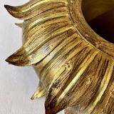 Ceiling light, Hans Kögl, sunflower model in gilded metal, 1950s.