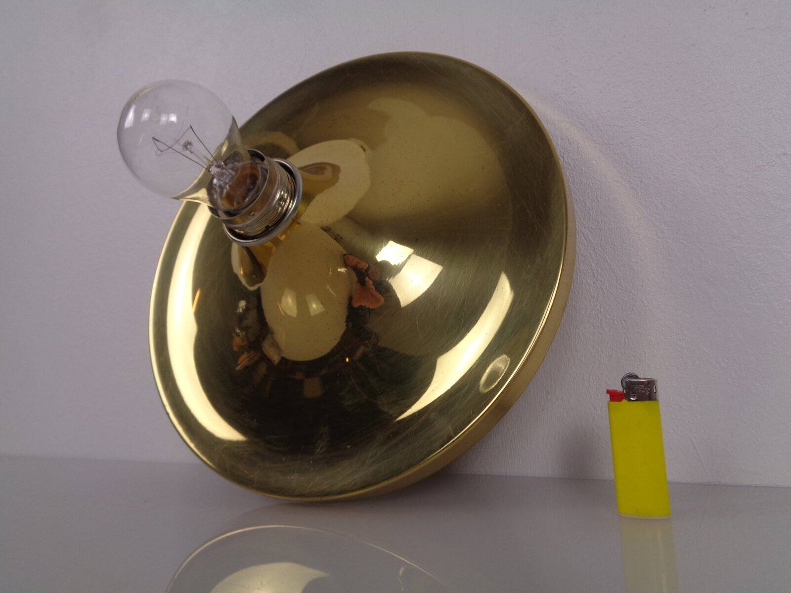 Space Age Golden Wall Lamp from Doria Leuchten, 1960s