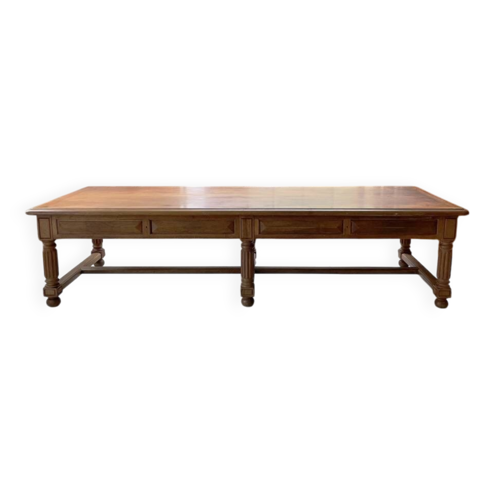 Solid walnut farmhouse castle table 1900 XXL