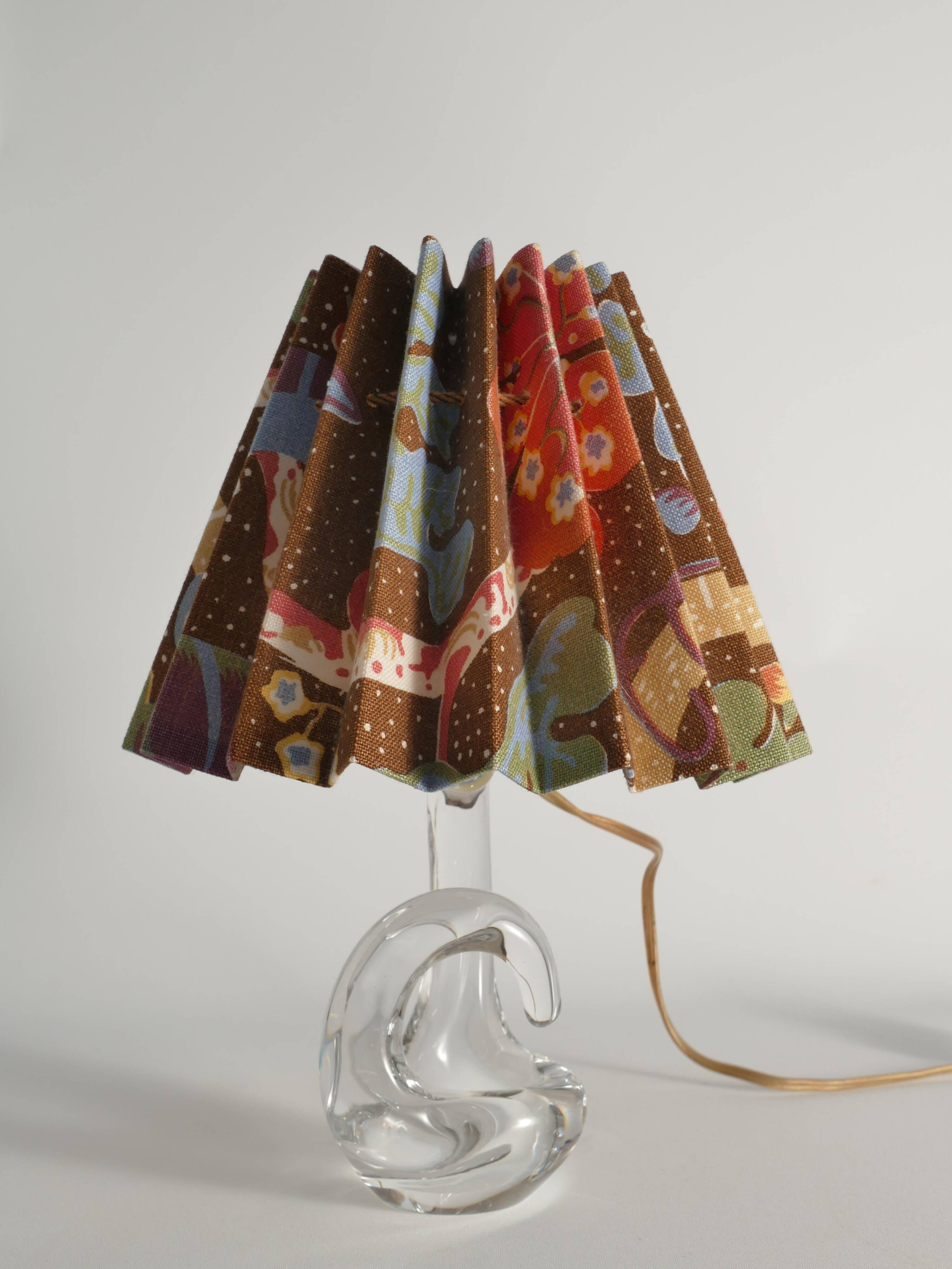 Sculptural Clear Crystal Glass Table Lamp by Schneider, France, 1950s