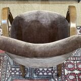 Art Deco bridge armchair in beech