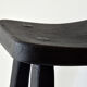 Japanese style wooden stool with burnt wood finish shou-sugi-ban