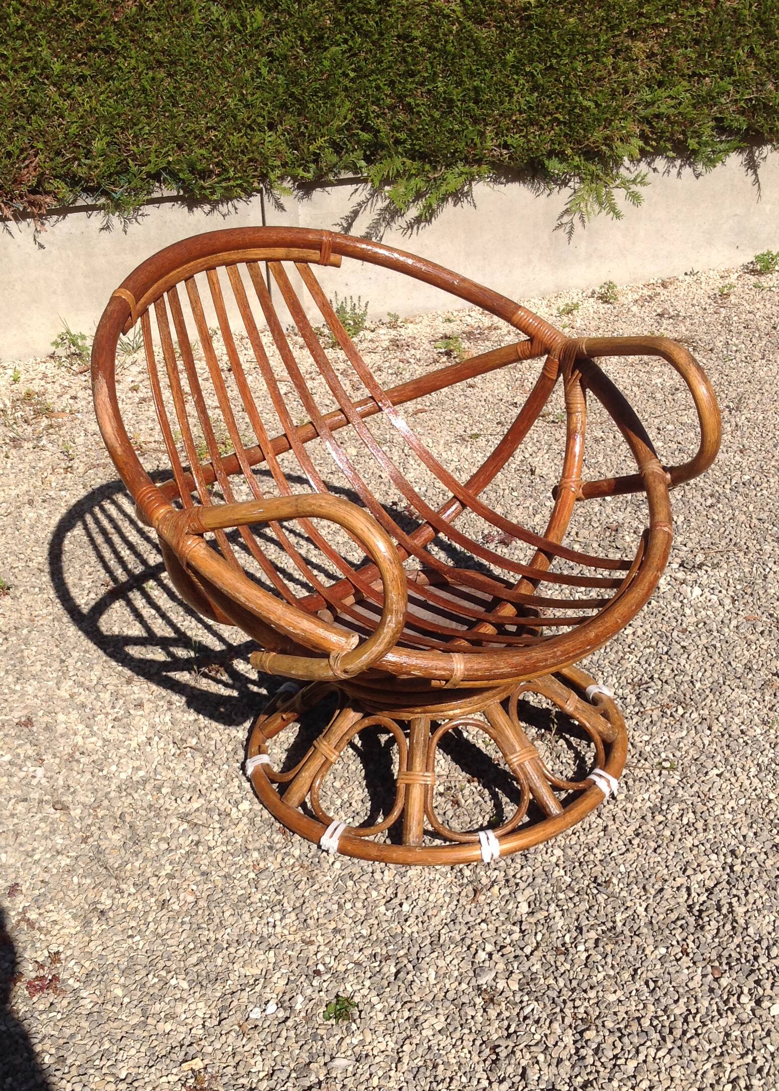 Large rattan armchair Ernest