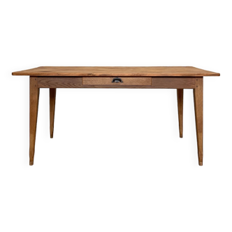 Vintage farmhouse table with spindle legs.