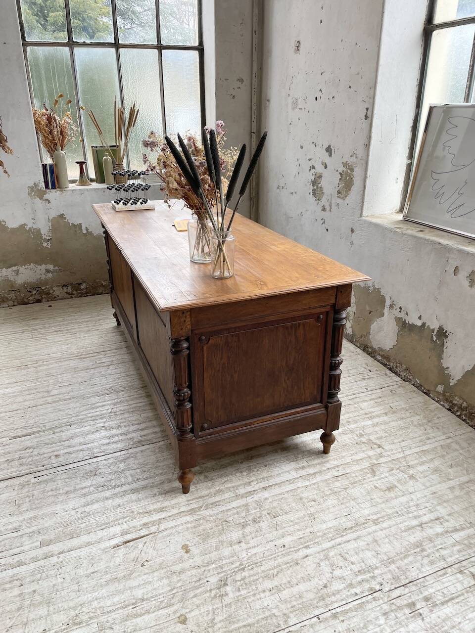 Comptoir en chêne drapier chêne 1900