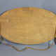 Old bevelled oval mirror with cord and pompoms, 60 x 36 cm