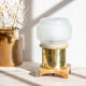 Art deco table lamp in brass and marble