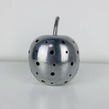 Aluminium apple sculpture, 1970s, candle holder