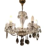 Antique cut glass chandelier with pendants – 6 arms