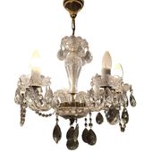 Antique cut glass chandelier with pendants – 6 arms