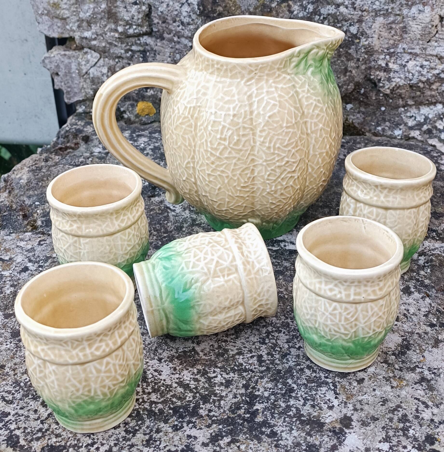 Melon-shaped orangeade service set