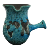 Ceramic pitcher in blue and black color "sea foam"