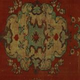 One-of-a-kind turkish handwoven vintage rug - rustic vintage charm 268x 172