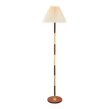 Scandinavian teak and brass floor lamp