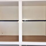 Buffet en formica blanc tramé vert des années 60