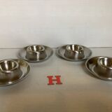 Four Belgium H stainless steel egg cups