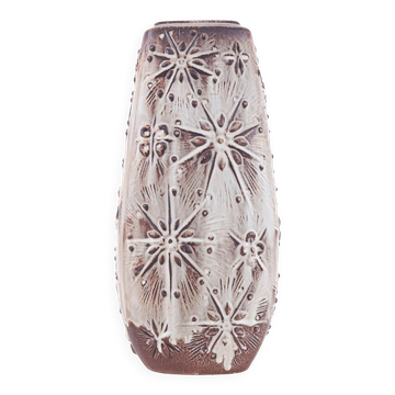 Vase en céramique beige, design allemand, années 1960, fabriqué en Allemagne de l'Ouest.