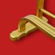 Vintage wall-mounted coat rack in anodised gold aluminium with hat holder.