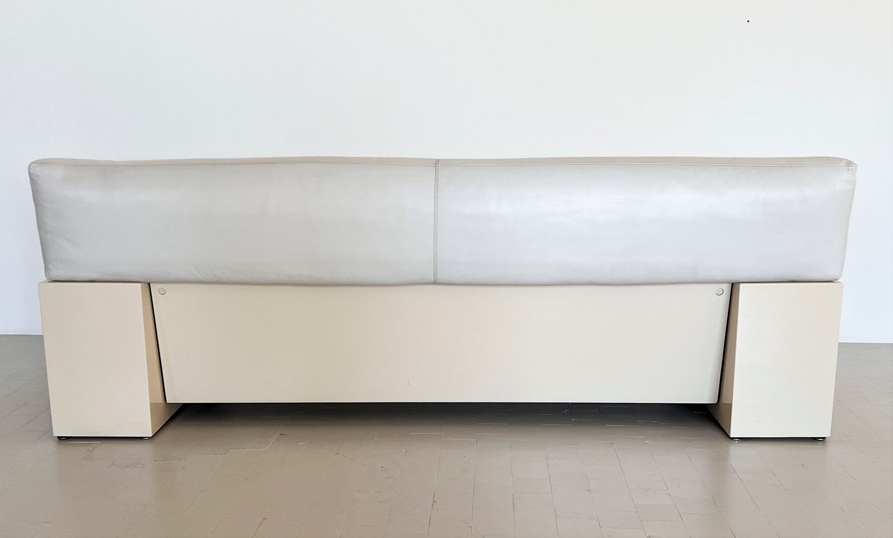 Cini Boeri for Knoll Three Seater Sofa 'Brigadier' in White Leather, 1970s