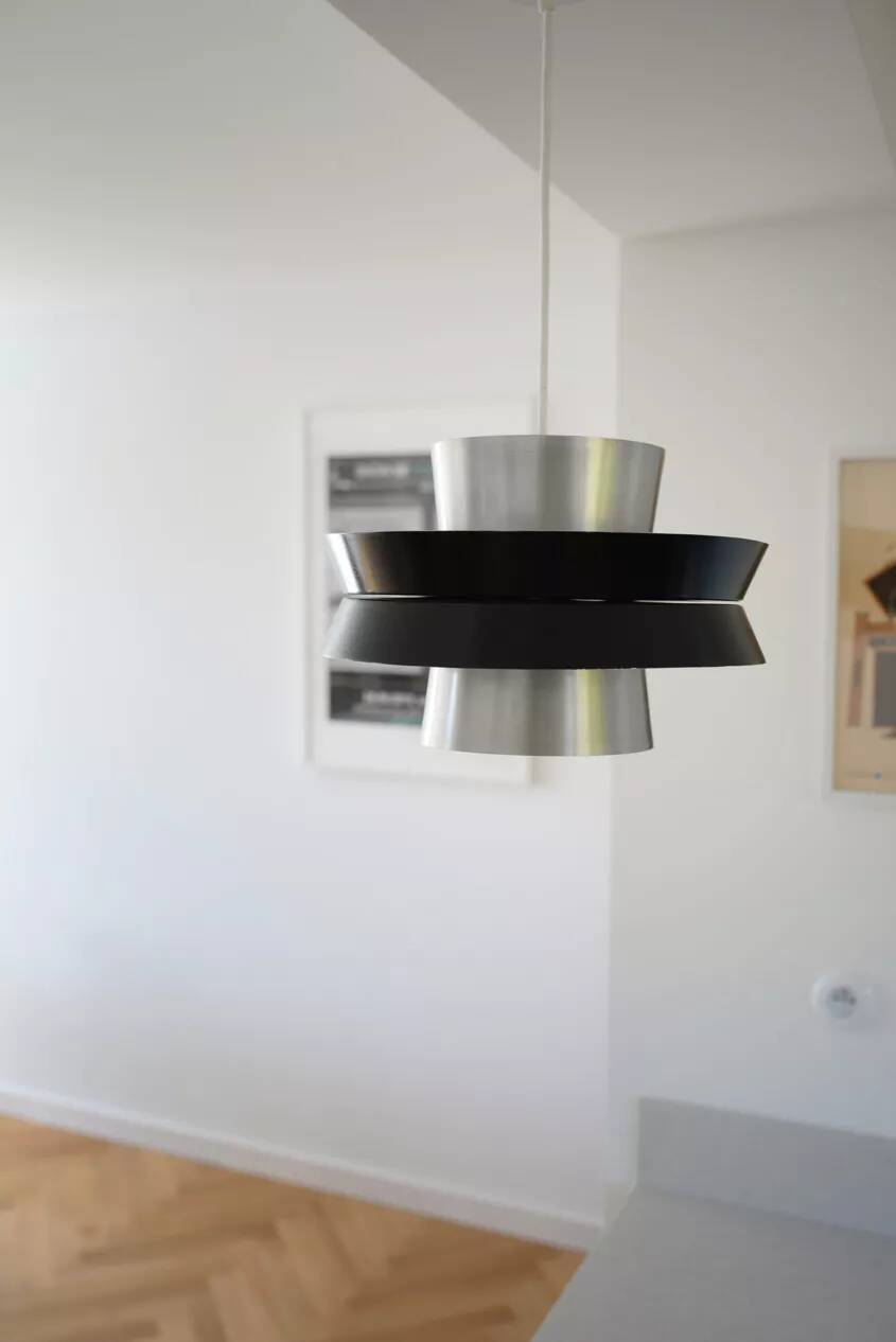 Silver lamp in the style of Trava by Carl Thore, 1960s