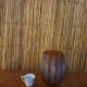 Brown frosted glass vase