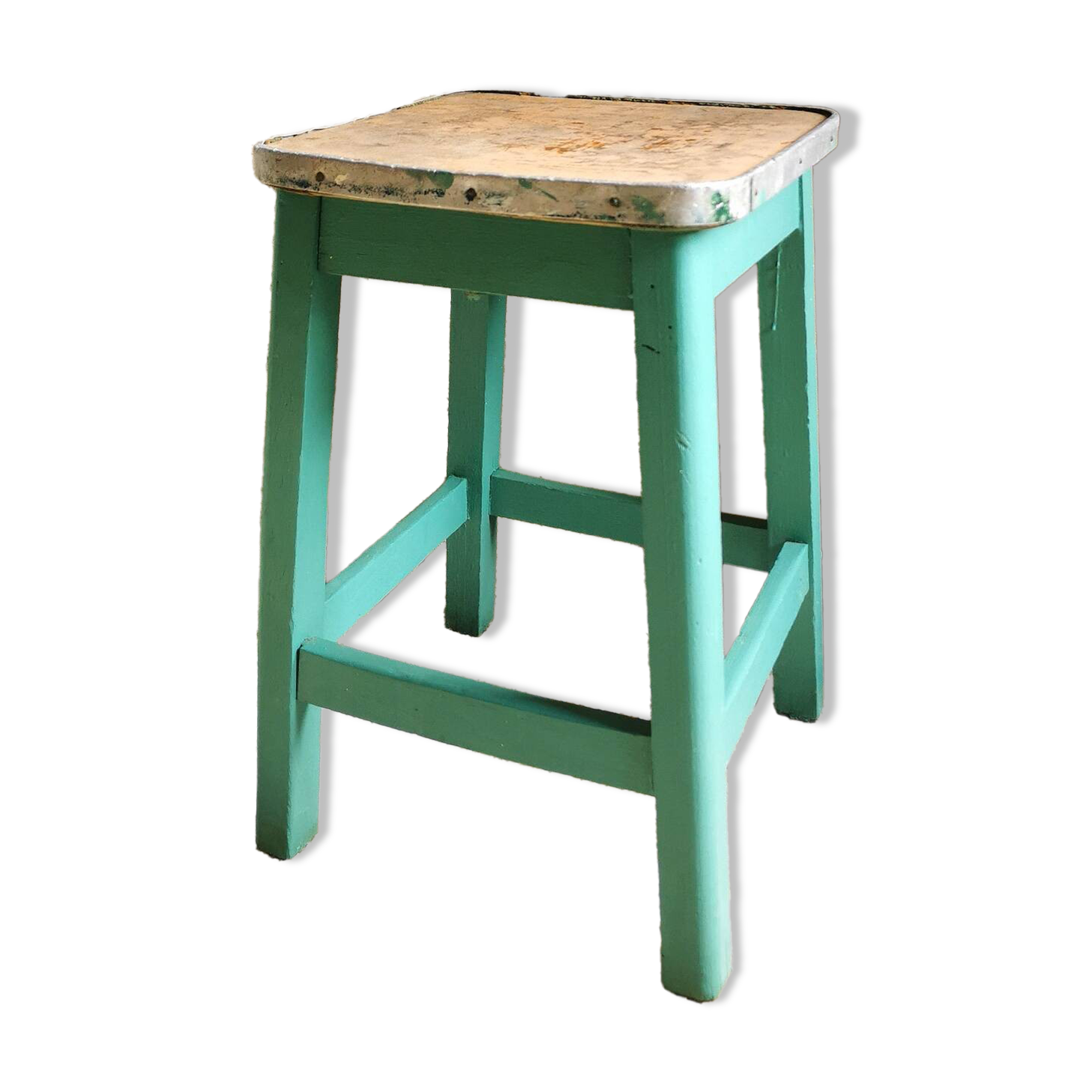 Vintage green stool, 1950s
