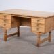 Brutalist Oak Desk by Henning Kjærnulf, Denmark, 1960s