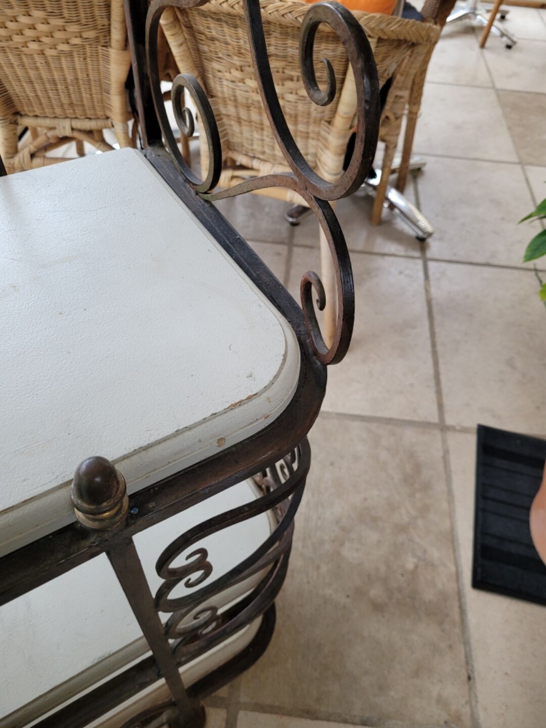 Wrought iron baker's grid.