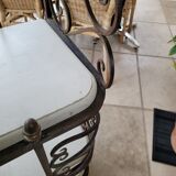 Wrought iron baker's grid.