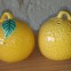 Salt and pepper shakers in earthenware – lemon pattern, 1950s
