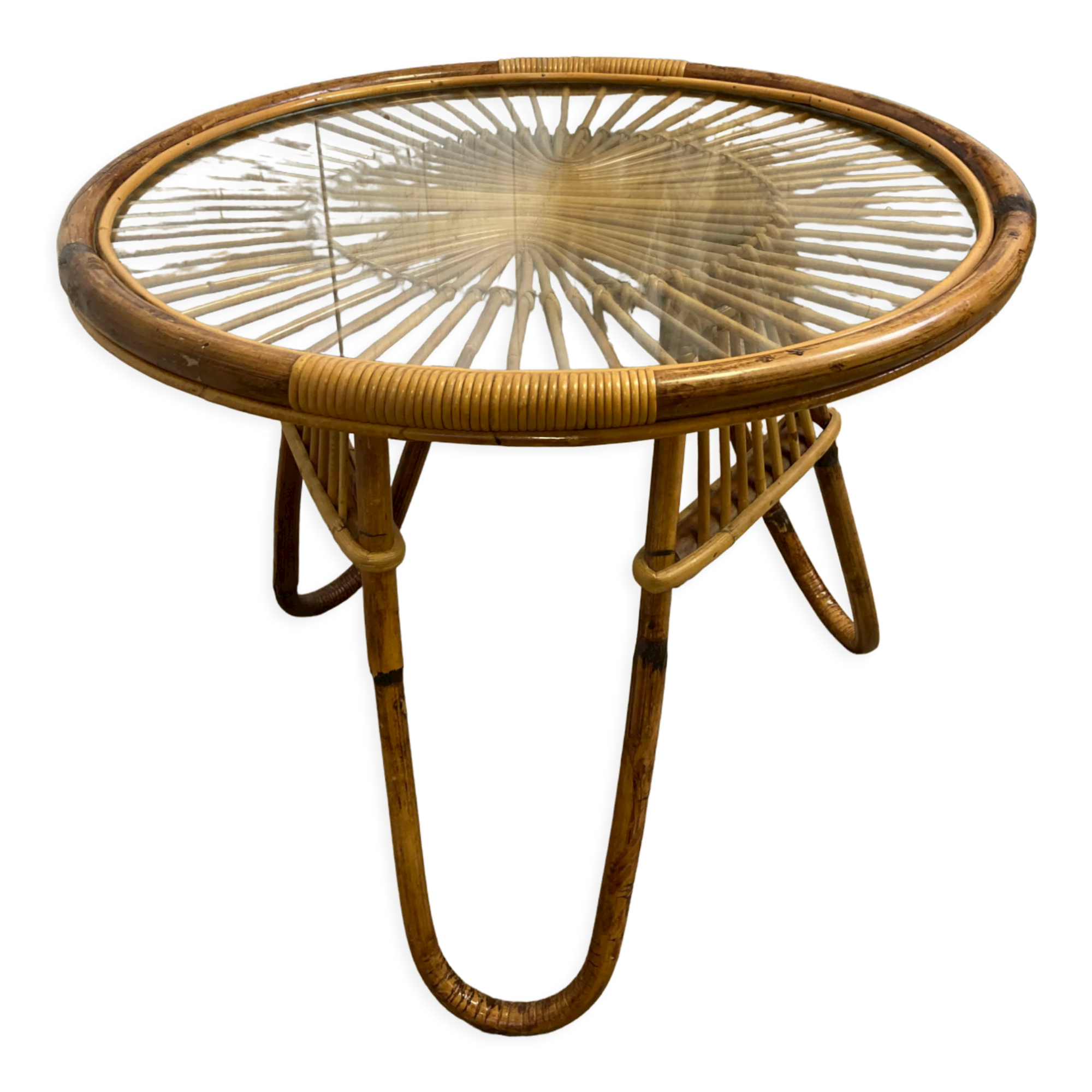 Vintage rattan coffee table