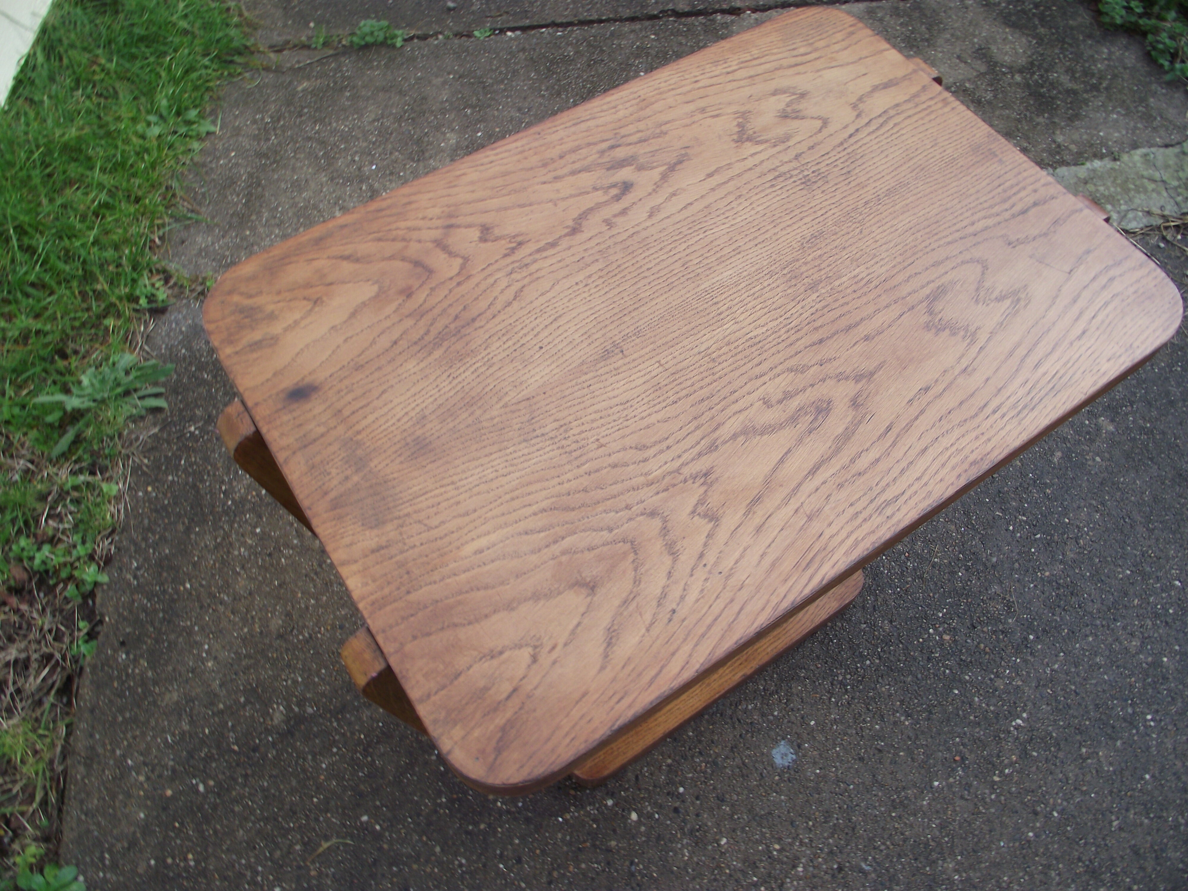 Art deco side table oak from the 50s