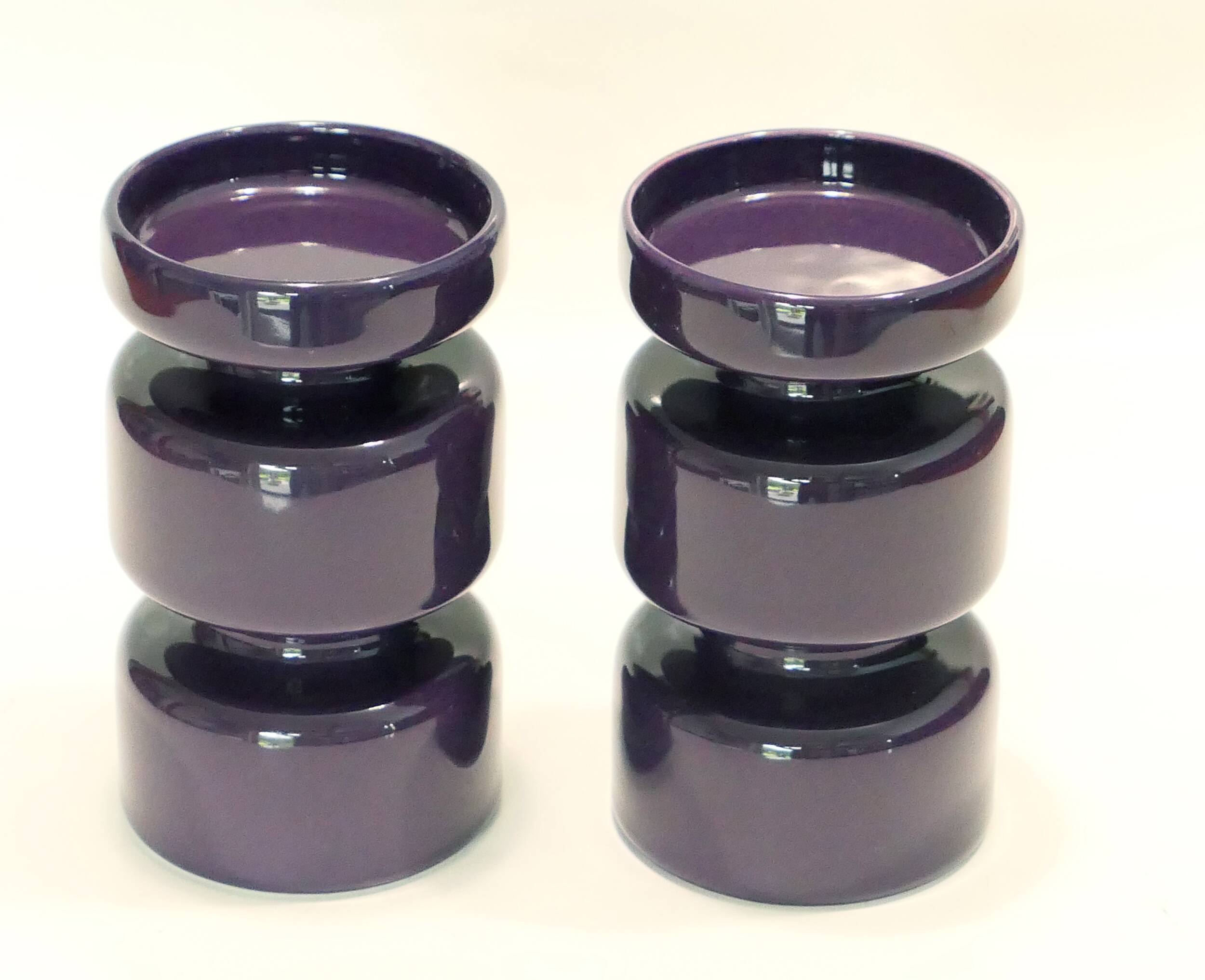 Pair of vintage parma ceramic candlesticks