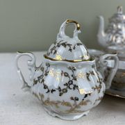 Antique coffee service in fine gilded porcelain – for 6 people – Vintage