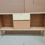 Enfilade Capri, low buffet in lacquer and rattan, brand Red Edition.