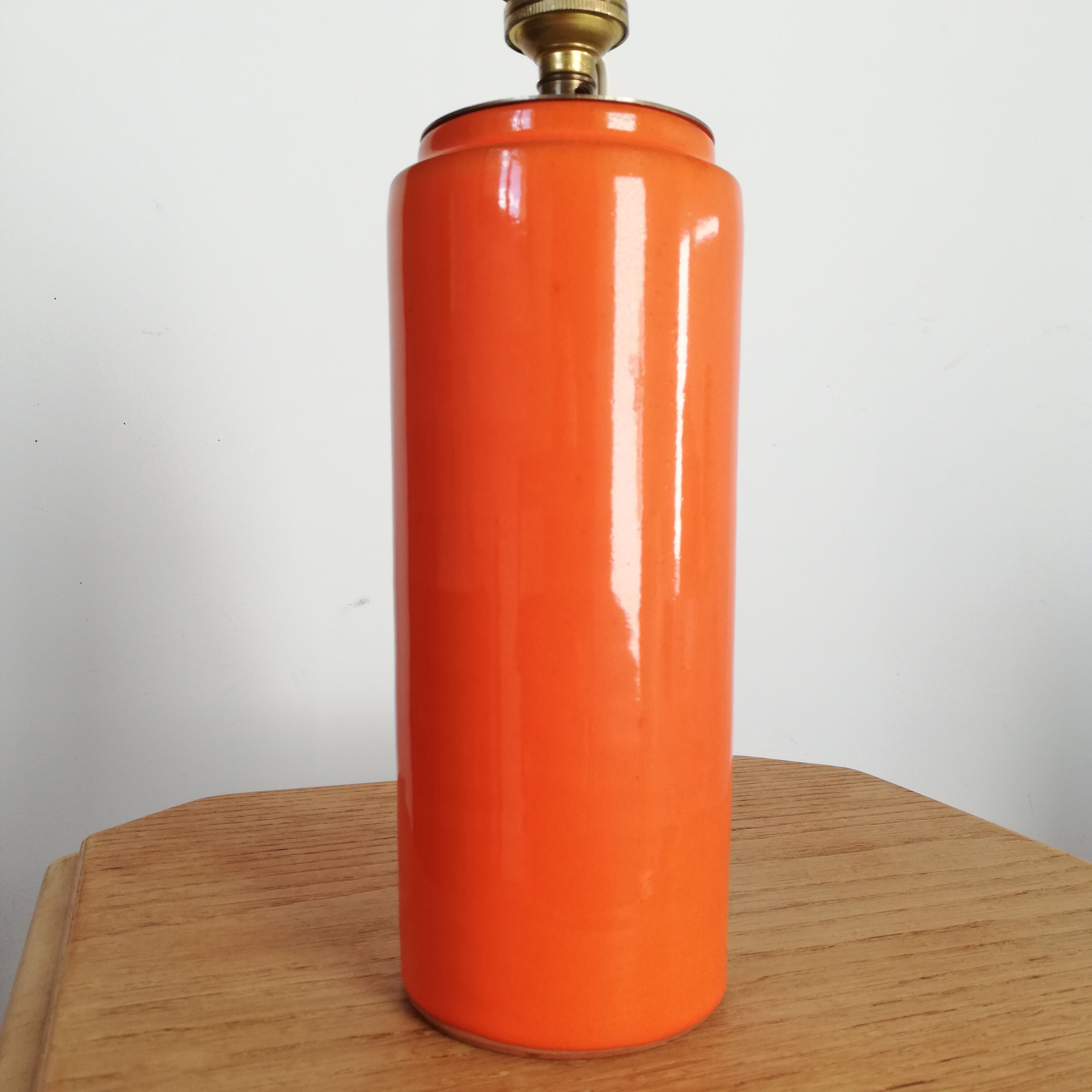 Pied de lampe céramique, orange