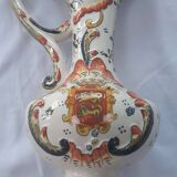 Earthenware ewer Rouen decor
