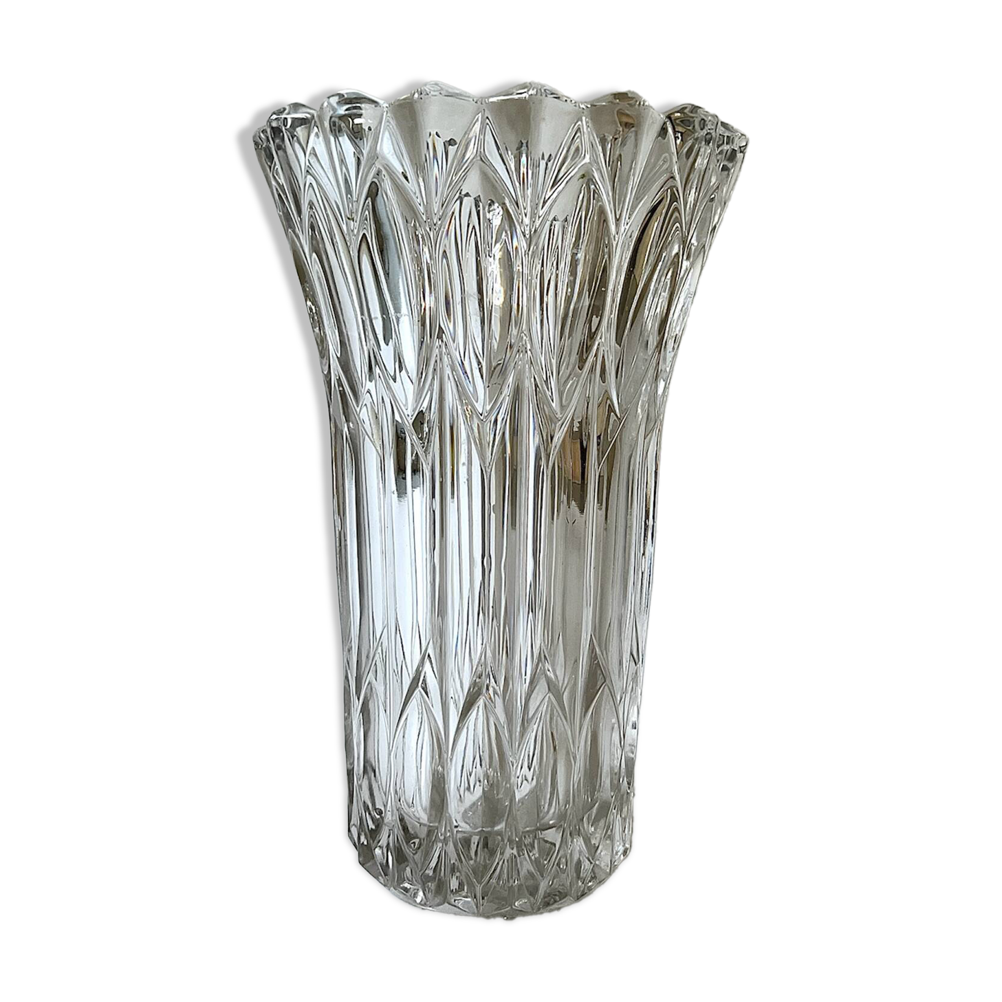Large cut crystal vase